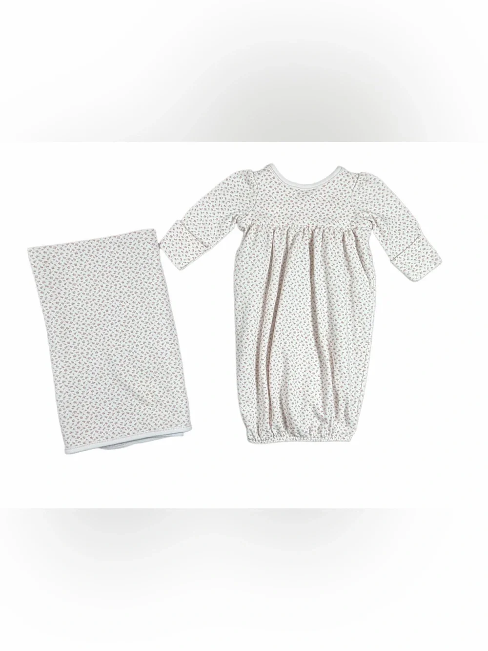 RALPH LAUREN Baby Girl Cotton Floral Layette Gown and Receiving Blanket - NB
